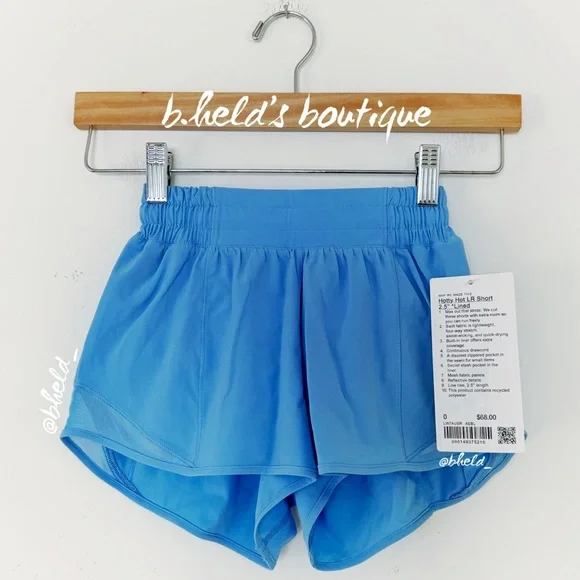 lululemon Hotty Hot Low-Rise Lined Short 2.5" in Aero Blue Pastel Size 0 New NWT - Picture 1 of 12